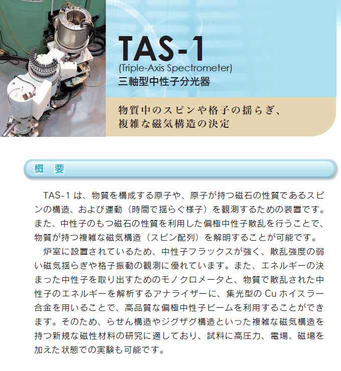 TAS-1 -三軸型中性子分光器